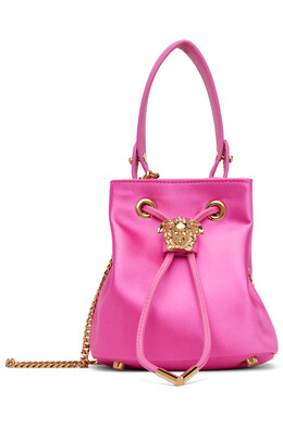 Сатиновая мини-сумка-ведерко 'La medusa' Versace, розовый 252404f048008 | pink