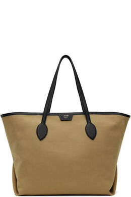 Сумка-тоут «Амалия» серо-коричневого цвета Khaite 17674901 | honey canvas/black leather