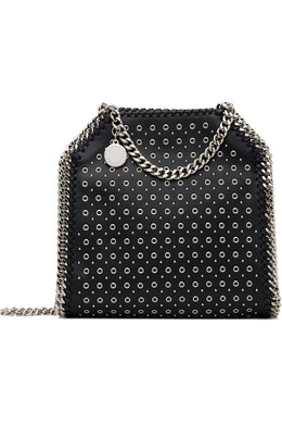 Мини-сумка Falabella с люверсами и шпильками Stella McCartney, черный 252471f048012 | black