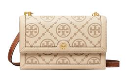 Tory Burch Кожаная сумка через плечо женская кремово-белая 90776-136