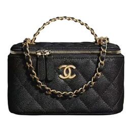 Зернистая телячья кожа Чёрная Сумка-коробка Chanel, Сумка через плечо, Кроссбоди, Женская сумка ap4064-b16977-94305