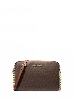 Jet Set большая сумка через плечо с логотипом в коричневом цвете Michael Kors 8582148456508 | brown