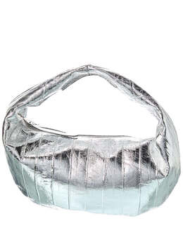 Khaite Olivia Сумка-хобо из металлизированной кожи, серебряный 7953905385532 | silver