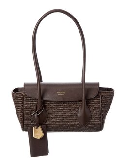 Ferragamo Восток/Запад кожаная сумка-тоут Salvatore Ferragamo, коричневый 8611011821628 | brown