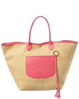 Longchamp Le Pliage Collection Большая плетеная сумка-корзина, розовый 7985474797628 | pink