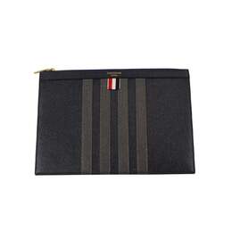 Thom Browne Полосатый Кожаный Клатч - Черный 7567663398972 | black