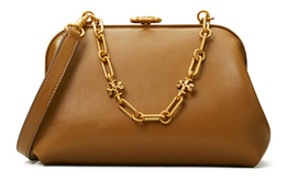 Кожаная женская сумка через плечо коричневого цвета Tory Burch 82256-244