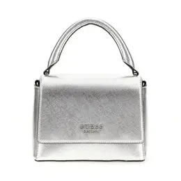 Сумка Guess, фактура зернистая, матовая, тиснение, серебристый 4450189037