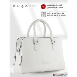 Сумка тоут Bugatti, фактура зернистая, матовая, белый, 101863714240