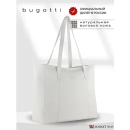 Сумка тоут Bugatti, фактура зернистая, гладкая, белый, 101868066029