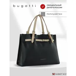 Сумка тоут Bugatti, фактура зернистая, черный 4483502029