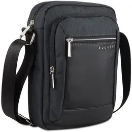 Сумка планшет Bugatti, фактура гладкая, антрацит 101803725412