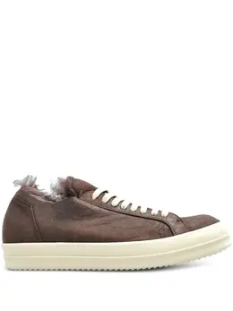 Rick Owens shearling-trimmed leather sneakers 31539018
