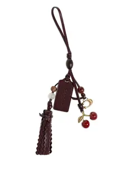 Coach logo-engraved leather bag charm 32036272
