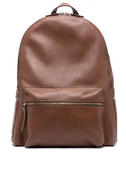 Orciani zip-around grained leather backpack 19087657