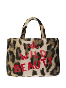 Vivienne Westwood large logo leopard-print tote bag 32368637