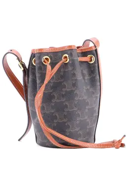 Celine Drawstring Triomphe Coated Canvas Mini bucket bag 32512157