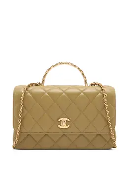 Chanel 2021-2025 CC Quilted Lambskin Metal Twist Top Handle Flap satchel 32553591