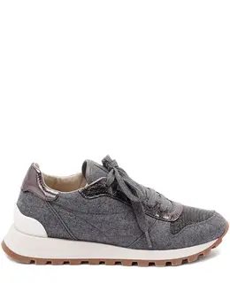 Brunello Cucinelli textured lace-up sneakers 30837312