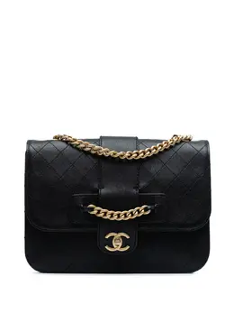 Chanel 2017-2018 Large Quilted Sheepskin Front Chain Flap crossbody bag 32525163