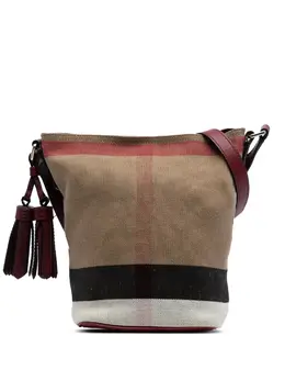 Burberry 2000-2017 Mini Mega Check Canvas Ashby Tassel bucket bag 32525097