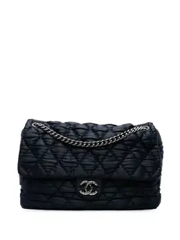 Chanel 2009-2010 Extra Large CC Quilted Satin Single Flap shoulder bag 32523735