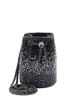 Chanel Pearl Crush Drawstring Strass Embellished Leather Mini bucket bag 32525248