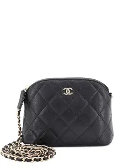 Chanel CC Dome Zip Clutch with Chain Quilted Caviar Mini crossbody bag 32535992