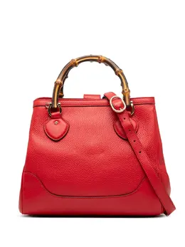 Gucci 2000-2015 Small Pebbled Calfskin Diana Bamboo Top Handle Tote satchel 32503163
