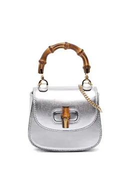 Gucci 2016-2025 Nano Metallic Calfskin 1947 Bamboo Top Handle Bag satchel 32507512