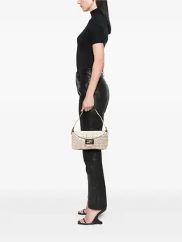Fendi 2000-2010 Zucchino Metallic Canvas Double Flap shoulder bag 32510107