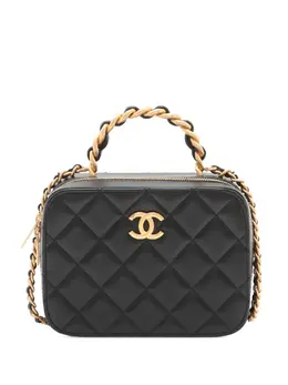 Chanel 2021-2025 Small CC Quilted Lambskin Top Handle Vanity Case satchel 32518301
