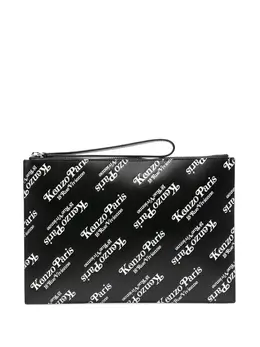 Kenzo Kenzogram-print leather clutch bag 22706692