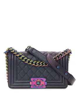 Chanel 2015-2016 Small Quilted Iridescent Goatskin Boy Flap crossbody bag 32525190