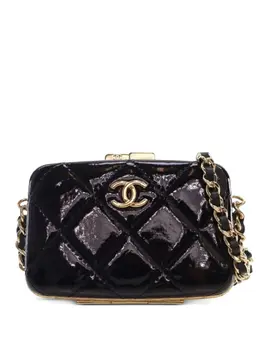 Chanel 2021 Small Glazed Goatskin Box With Chain crossbody bag 32522411