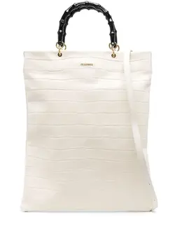 Jil Sander crocodile-effect leather tote 19630590