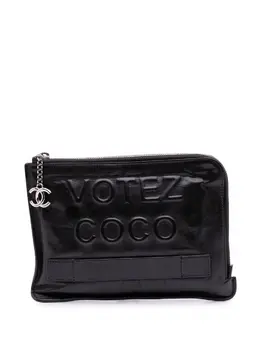 CHANEL Pre-Owned: Чёрный клатч 
