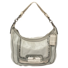 Coach Grey Python and Croc Embossed and Leather Kristin Hobo 396814
