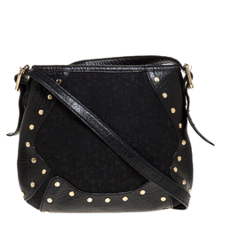 DKNY Black Canvas and Leather Crossbody Bag 318094