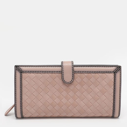 Bottega Veneta: Розовый кошелёк  Intrecciato