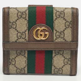 Gucci: Бежевый кошелёк  GG Supreme