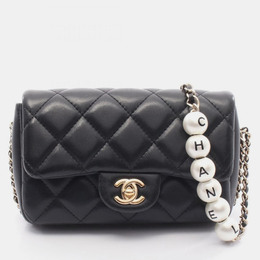Chanel Matelasse Small Flap Shoulder Bag In Lambskin Leather Black 1240087