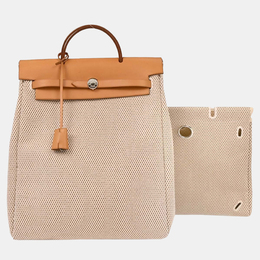 Hermes Beige Toile GM Herbag a Dos Backpack 1238373