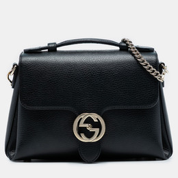 Gucci Black Small Dollar Calf Interlocking G Satchel 1237526