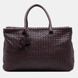 Bottega Veneta Burgundy Large Nappa Intrecciato Brick Tote 1237513