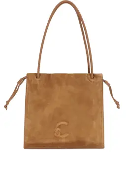 Coccinelle embossed-logo suede shoulder bag 31575888