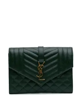 Saint Laurent 2021 Grain De Poudre Triquilt Monogram Envelope clutch bag 32460719