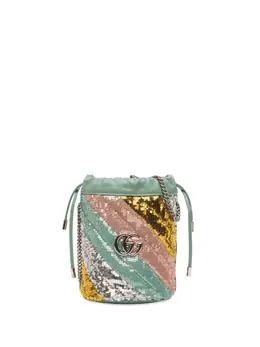 Gucci 2016-2025 Small GG Marmont Sequined Diagonal Matelasse Leather bucket bag 32484341
