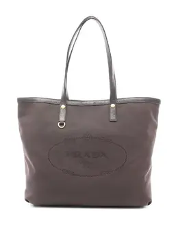 Prada 2000s leather tote bag 32008568