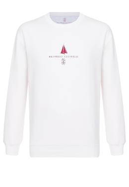 BRUNELLO CUCINELLI: Белый свитшот 